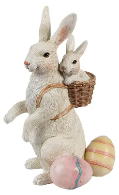 Imagen del producto de Clayre & Eef, figura decorativa de conejo, 16 cm, color beige, plástico