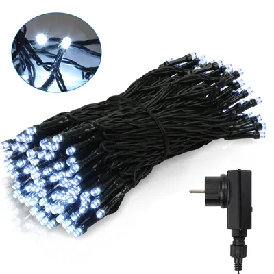Zdjęcie produktu dla Jopassy 10M łańcuch świetlny LED, 8 trybów świecenia, wodoodporny, do wnętrz, na Boże Narodzenie, wesele, imprezę, dekorację ogrodu, 100 diod LED, światło zimnobiałe