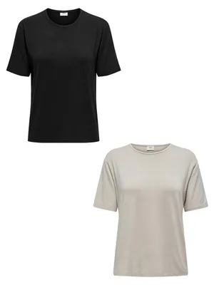 Produktbild von JDY T-Shirt 2er-Set Weich Regular Fit Rundhals Größe: XS