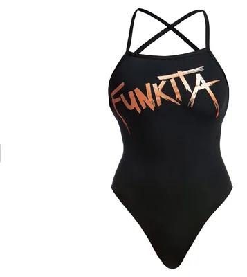 Funkita Badeanzug Damen Bronzed schwarz chlorresistent