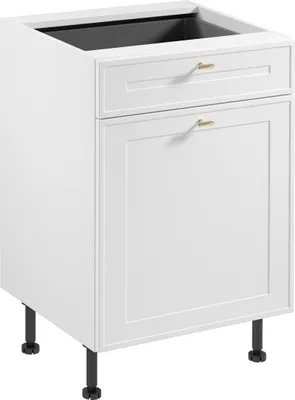Produktbild von Küchenunterschrank 60 cm mit Schublade küchenmöbel, Sorento D60S1 AX Weiß