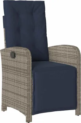 Immagine prodotto di vidaXL Poltrona da giardino con poggiapiedi regolabile in Poly Rattan grigio
