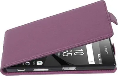 Produktbild von Cadorabo Schutzhülle für Sony Xperia Z5 Hülle in Lila Flip Etui Handyhülle Case Cover Kunstleder