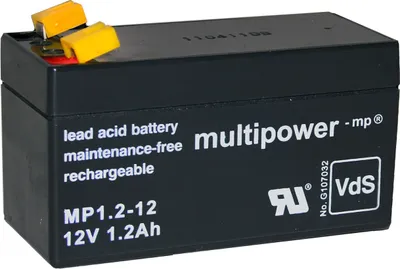 Produktbild von Multipower MP1,2-12 Pb 12V / 1,2Ah VdS-Nr. G119028, Faston 4,8