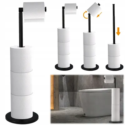 Produktbild von Freistehender Edelstahl-Toilettenpapierhalter Schwarz