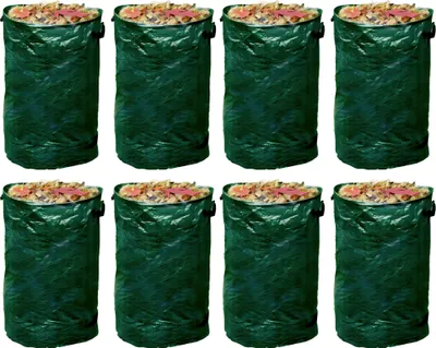 Produktbild von 8x Laubsack Gartensack Gartentasche Gartentonne Gartenabfallsack Robust Stabil 120L
