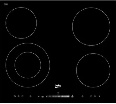Obrázek produktu pro Beko HIC64502T, Černá, Vestavěné, 60 cm, Keramický, Sklokeramický, 4 zóna/zón