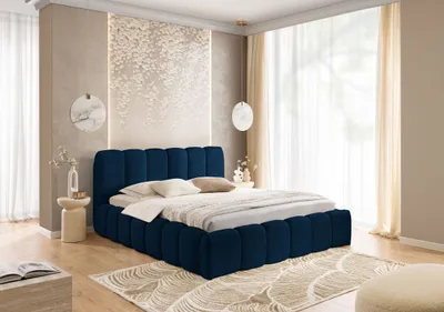 Produktbild von YOURHOUSE24 Polsterbett Micandi Doppelbett Bettgestell mit Metallrahmen (Farbe: Catch me 18, Größe: 200x200 cm)
