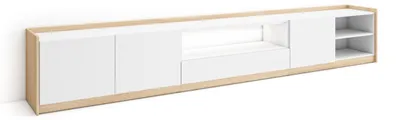 Produktbild von TV-Möbel Holzeffekt weiß und eiche 310x37x50cm mit Led
