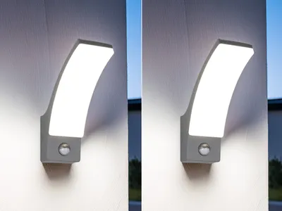 Produktbild von 2er Set LED Außenwandleuchten mit Bewegungsmelder in Anthrazit, Höhe 22,5cm