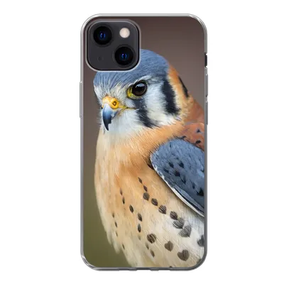 Produktbild von MuchoWow® Handyhülle Schutzhülle Hülle für iPhone 13 Vogel - Makro - Blau Silikon Softcase Handy Hülle - Karteninhaber