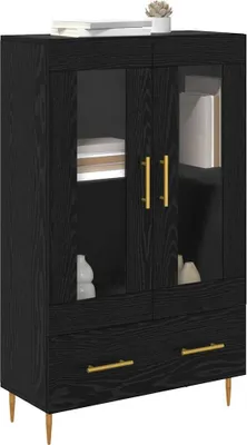 Obrázok produktu pre vidaXL Highboard čierny dubový vzhľad 69,5 x 31 x 115 cm