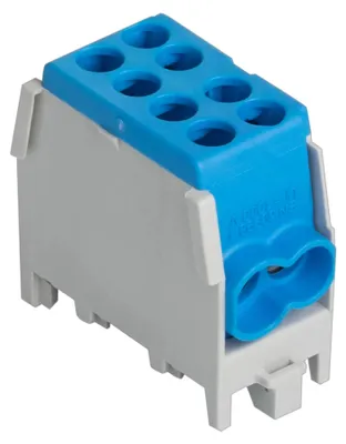 Immagine prodotto di Morsetto di derivazione per cavi principali Pollmann, unipolare, 1 ingresso da 2x25mm², 1 uscita da 2x16mm², colore blu, 1 pezzo.