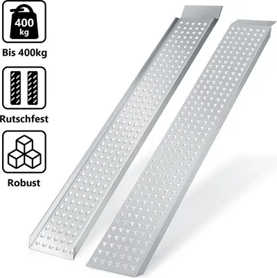 Produktbild von Jopassy 2X Auffahrrampe Verladerampe Rampe Verladeschiene Auto Laderampe für Motorrad, Anhänger bis 400kg