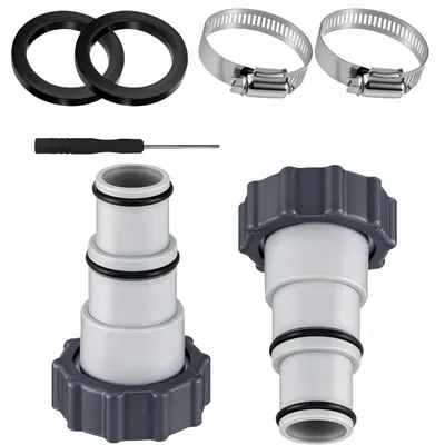 Immagine prodotto di Set di adattatori per tubi da piscina, 7 pezzi, da 32 a 38 mm, per pompe filtro con attacco a filettatura