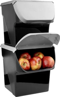 Produktbild von Vilde Vorratsbehälter Kartoffelbehälter Zwiebelbehälter Gemüsebehälter, Aufbewahrung 13 L, 2er-Set, grau