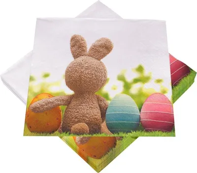 Produktbild von 20 Osterhasen Servietten Plüsch Hase
