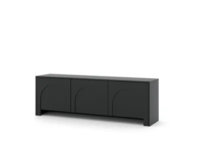 Image de Meuble TV : trois portes, couleur noire