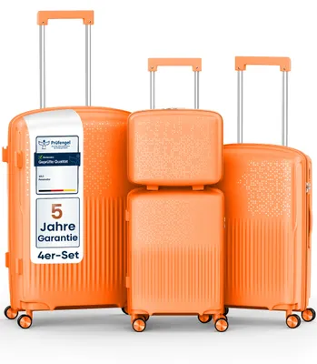 Image de Ensemble de valises à coque rigide 4FLY Pixel PP 16, 20, 24 et 28 pouces – Lot de 4 – Orange