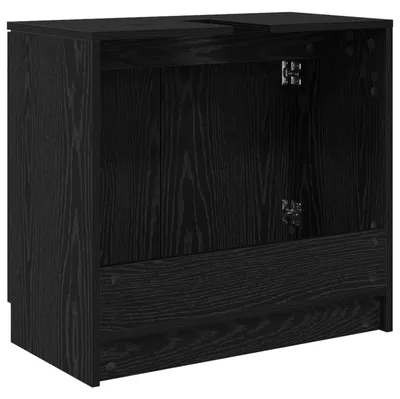 Zdjęcie produktu dla Szafka Łazienkowa z drzwiami Czarny Dąb 64,5 x 33,5 x 59 cm