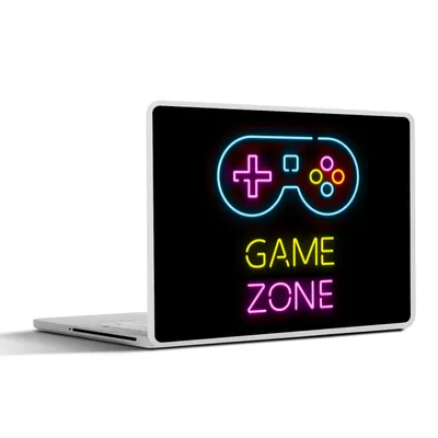 Produktbild von MuchoWow® Laptop Aufkleber Sticker Cover Controller - Spiel - Neon - Schwarz - Zitate - Spielzone 36.5x27.5 cm - Laptop-Sticker