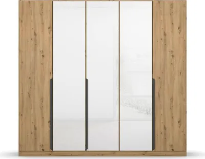 Produktbild von Drehtürenschrank Artemis | mit Glastüren | Eiche Artisan / weiß