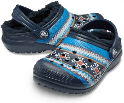 Produktbild von Crocs Classic Printed Lined Clog Kids Navy Größe EU 24-25 Normal