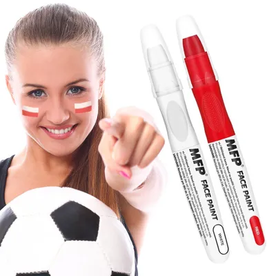 Produktbild von 2 Stk. professionelle Schminkstifte Weiß Rot für präzise Verzierungen