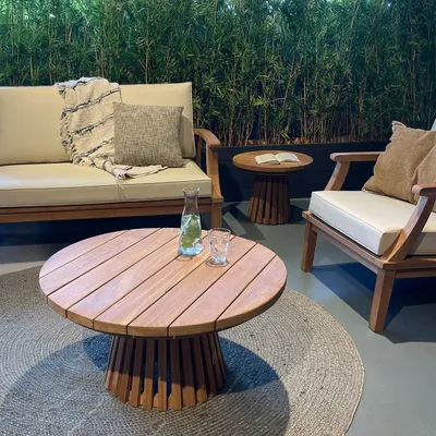 Productafbeelding van Livingfurn Loungetafel Cindo 80cm Rond Naturel