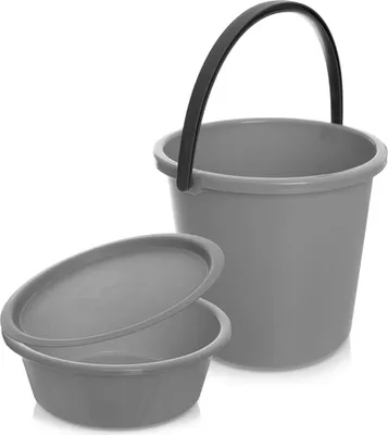 Zdjęcie produktu dla Wiadro z miską i pokrywką 5 / 13l 3 el.