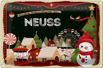 Produktbild von Blechschild Weihnachten Grüße NEUSS FEST 30x20cm