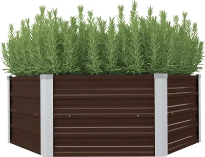 Zdjęcie produktu dla Podwyższone łóżko Brązowy 129 x 129 x 46 cm Stal ocynkowana