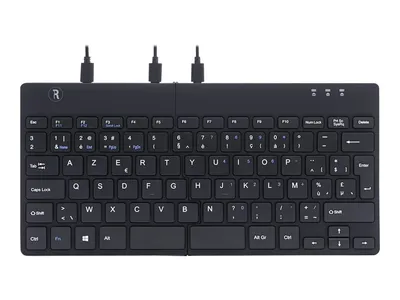 Produktbild von R-Go Tools Ergonomische Tastatur R-Go Split Break v2 mit Pausensoftware, geteilte Tastatur, AZERTY (BE), Kabelgebunden, Schwarz, Mini, Kabelgebunden, USB, Scherenschalter, AZERTY, Schwarz