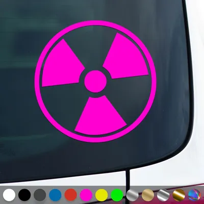 Produktbild von PantherPixel Radioaktiv Aufkleber Atomkraft Nuklear Warnung Sticker Auto Geschenkidee Farbe Neon-Pink
