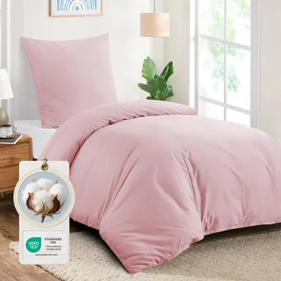 Productafbeelding van Katoenen Dekbedovertrekset 155 x 220 cm in Roze