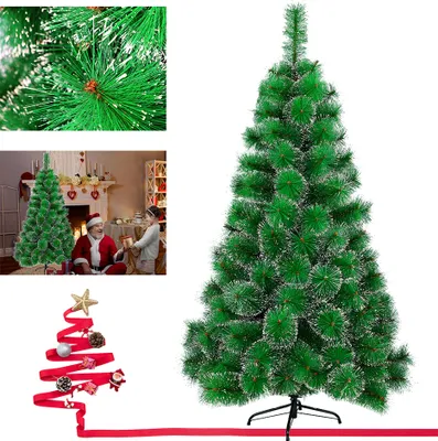 Image de LZQ Arbre de Noël artificiel 150cm Sapin de Noël en épicéa Décoration Arbre de Noël avec support métallique Décoration de Noël, montage rapide