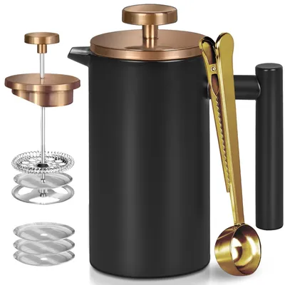 Immagine prodotto di Preparatore per caffè espresso francese in acciaio inossidabile, capacità 600 ml, con isolamento termico