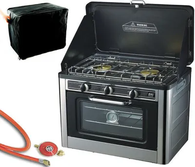 Produktbild von CO-01 Gaskocher 2 flammig mit Backofen Ofen Gasherd Probangas- ohne gaskartuschen