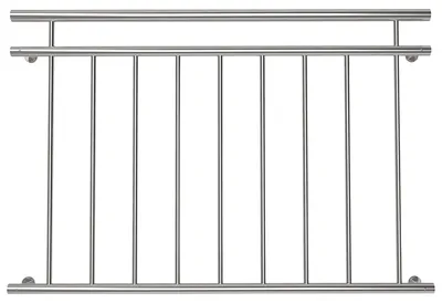 Produktbild von Französischer Balkon Edelstahl 128 cm Fenstergitter mit Füllstäben