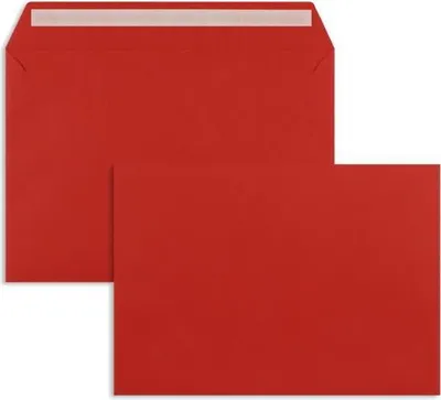 Produktbild von Briefumschläge C6 100g/qm haftklebend VE=100 Stück intensivrot