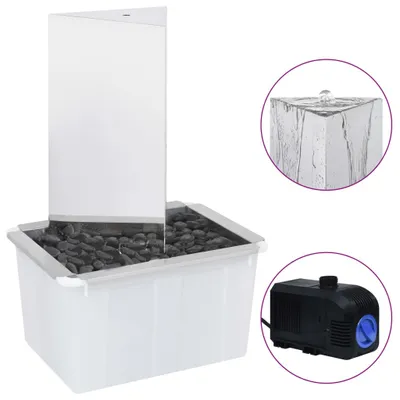 Produktbild von vidaXL Gartenbrunnen mit Pumpe Edelstahl 76 cm Dreieckig