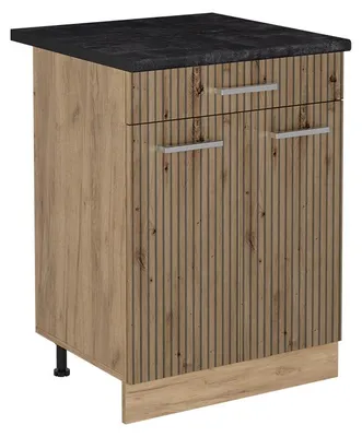 Obrázok produktu pre Kuchynská spodná skrinka Vicco R-Line Remeselný dub/Dub Goldkraft 60 cm so zásuvkou antrasiitti työtaso, Model 61193