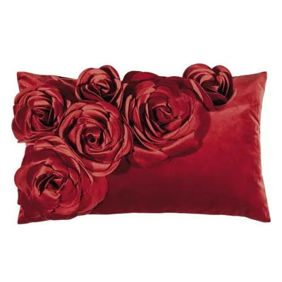 Produktbild von Pad Kissenhülle Samt Floral Rot (30x50cm)