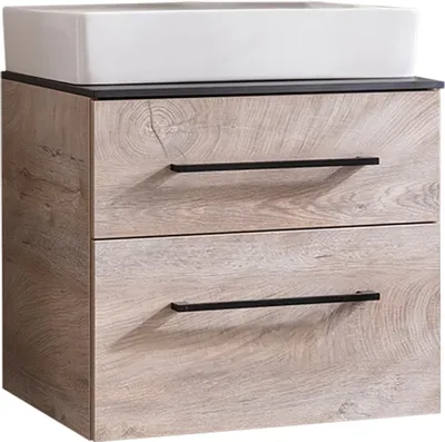 Produktbild von Fackelmann OXFORD Badmöbelset 3-teilig, 60 cm, Braun hell, Keramik