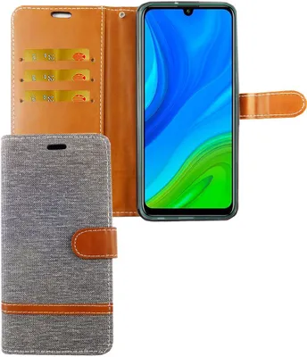 Produktbild von Huawei P smart 2020 Handy Hülle Schutz Tasche Case Cover Kartenfach Etui Wallet Grau
