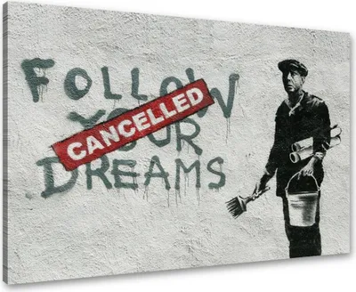 Obrázek produktu pro Obraz 80 x 60 cm na plátně Banksy 4167 - Obrazy/nástěnný obraz/umělecký tisk jsou již zarámované