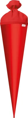 Produktbild von Bastel-Schultüte groß rot - 70 cm rund - extra stabil durch Rot(h)-Spitze mit rotem Filz-Verschluss