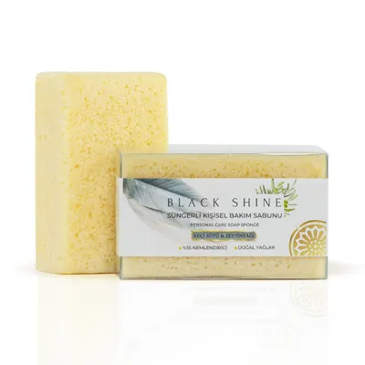 Produktbild von Black Shine Seife mit Schwamm Ziegenmilch und Olivenöl, 4er Set