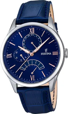 Obrázek produktu pro Festina kožené pánské hodinky F16823/3 Quartzové náramkové hodinky Blue Classic D2UF16823/3