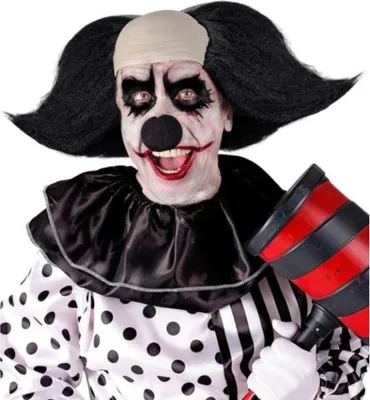 Produktbild von Halloween Perücke Herren "Killerclown mit Glatze" | Schwarz